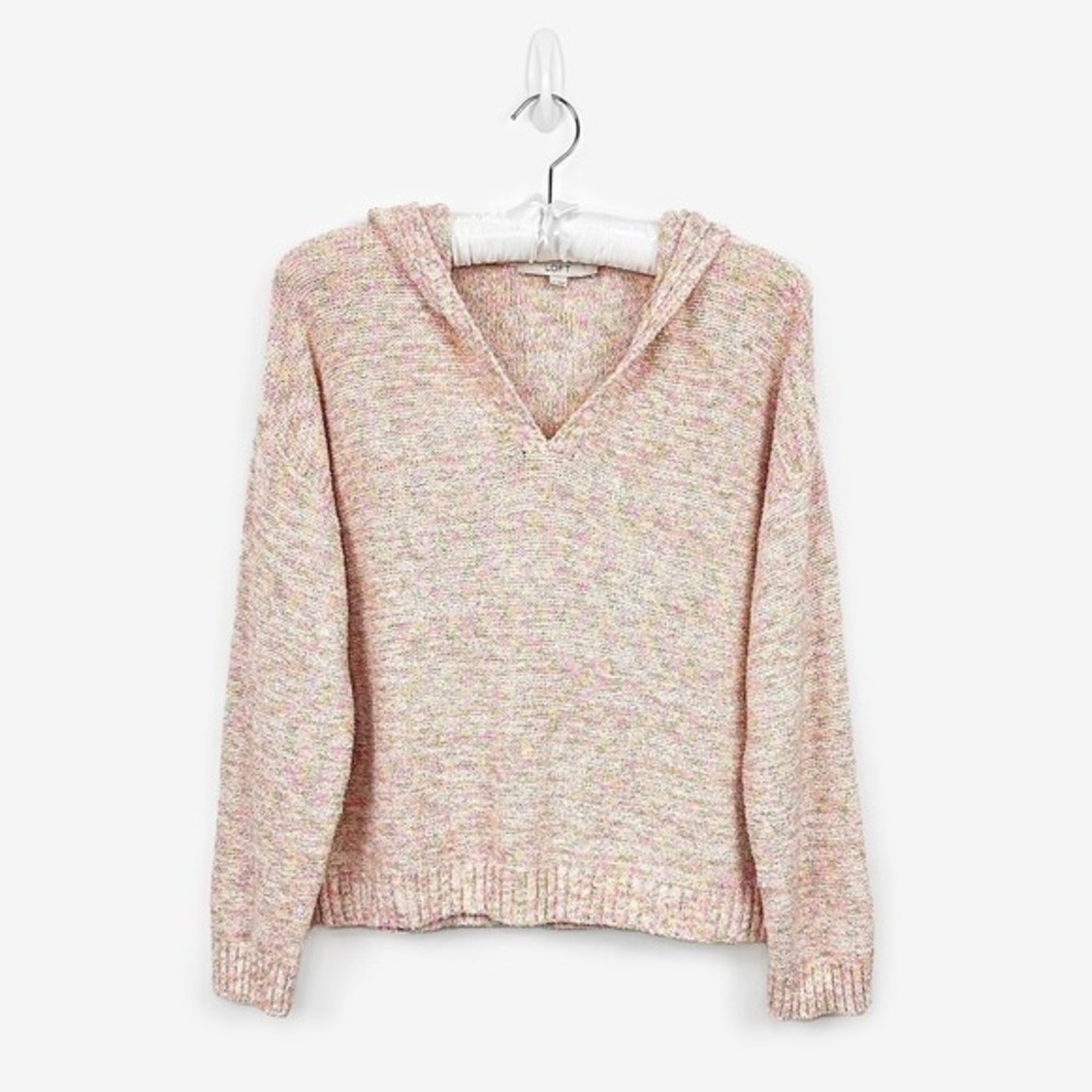 Loft Marled Hoodie Sweater Size M Cotton Blend Pastel Soft Girl Cozy Comfy